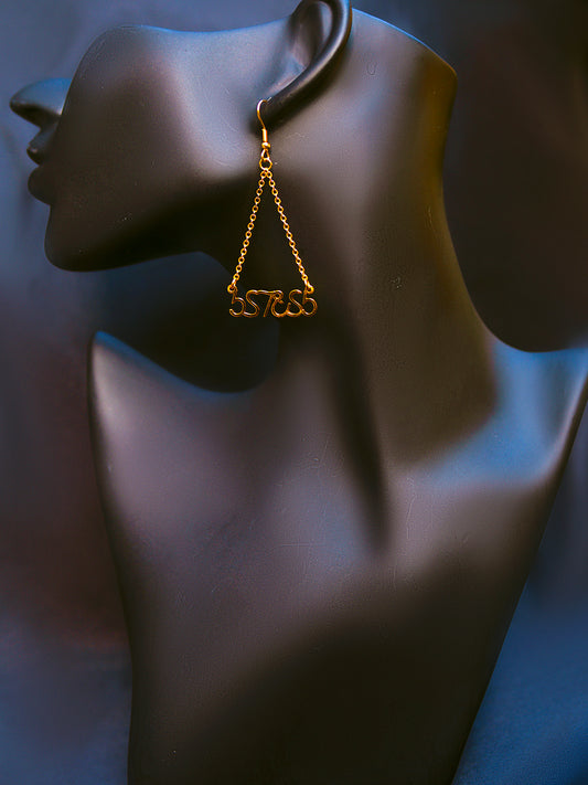 “Maryam” Geometric Drop Chain Earring