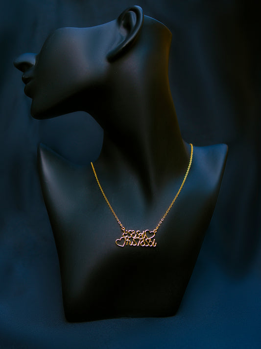 “Hayat and Warsame” Name Necklace with Hearts